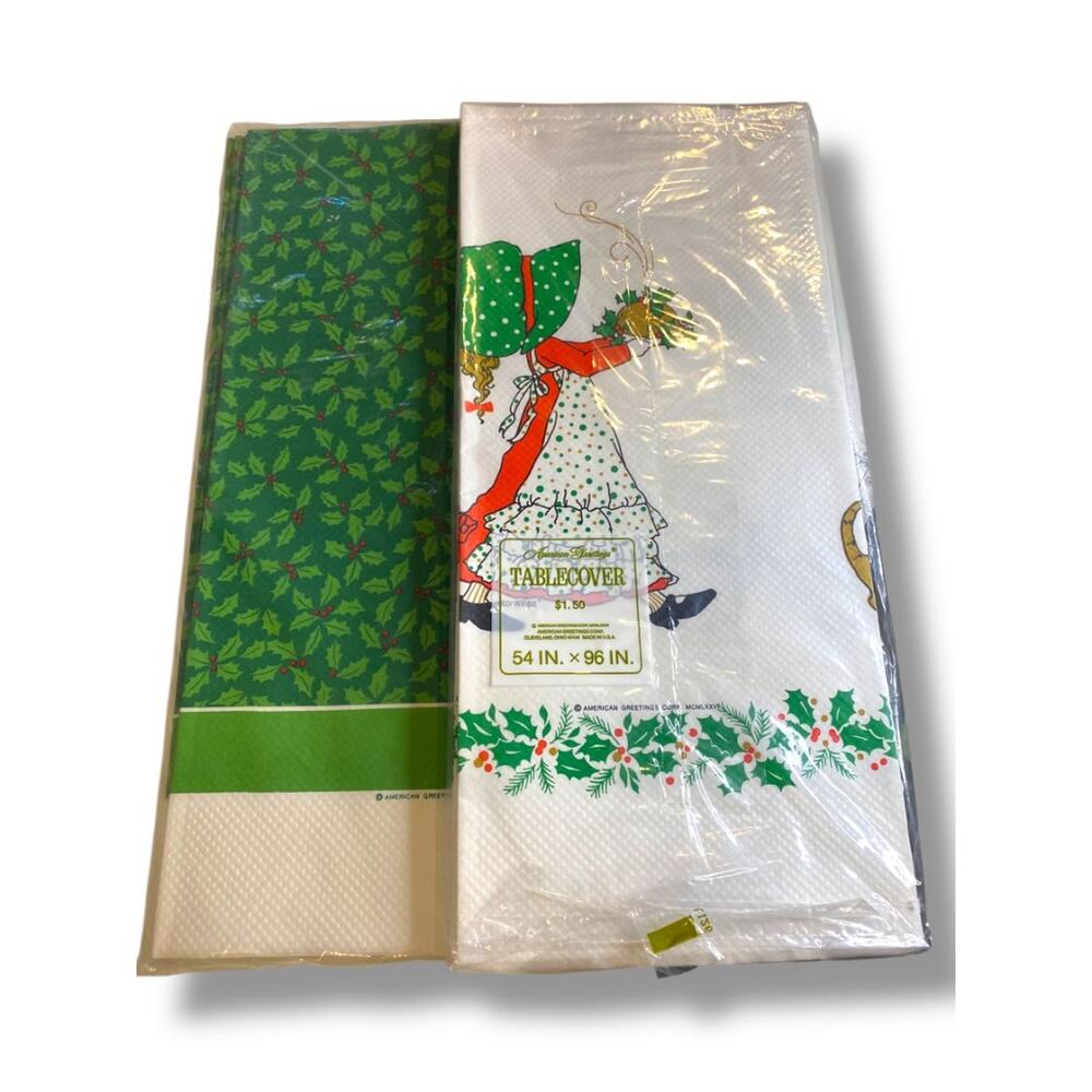 Vintage American Greetings Tablecovers Paper 54" x 96" Set of 2 Holly Hobbie New